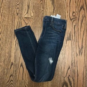 High rise dark wash jeans